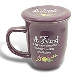 Cathedral Art Abbey (Abbey & CA Gift) 14oz Purple Floral Friend Mug with Matching Coaster, Multicolored
