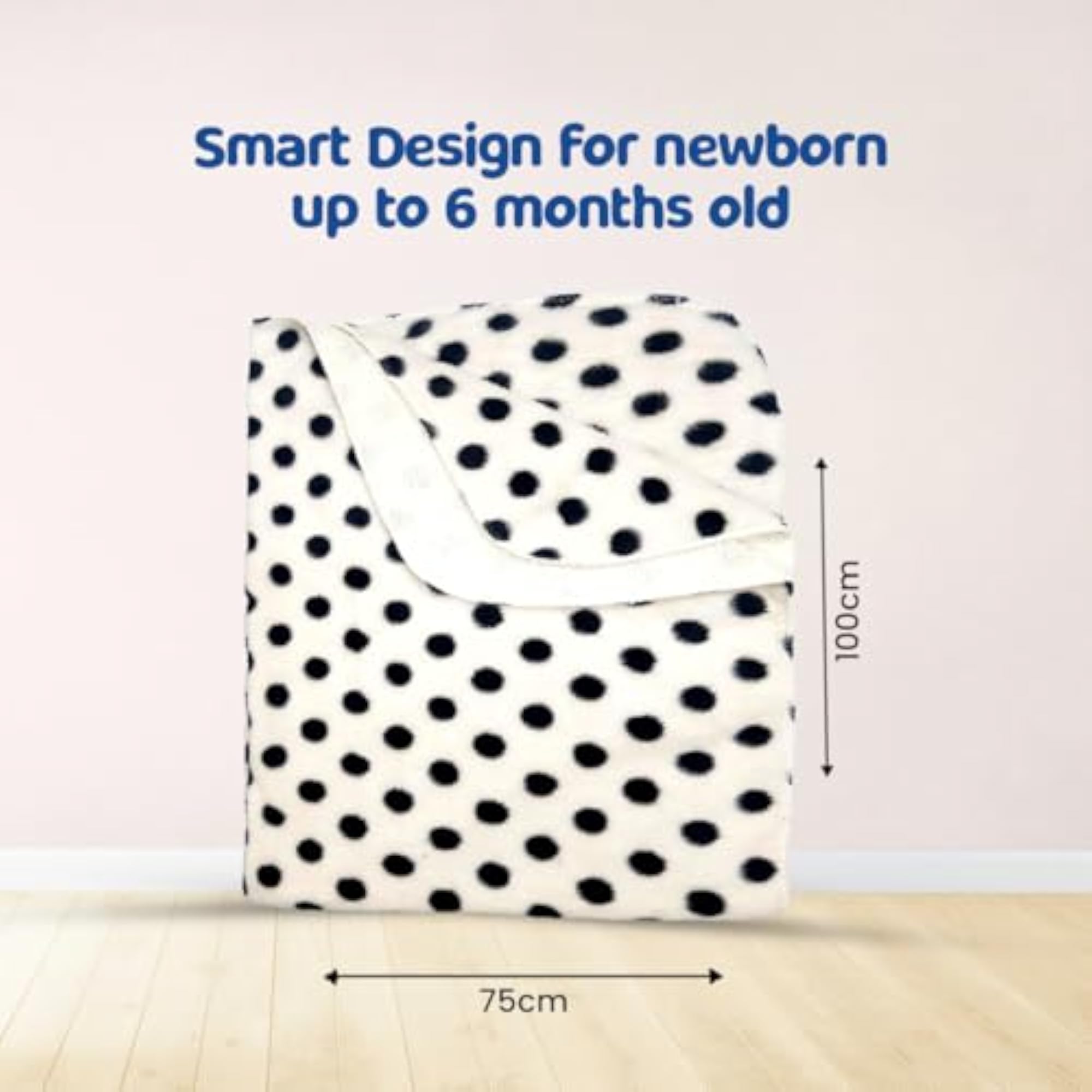 Super Soft New Born Baby Polka Dot Blanket, Lightweight