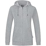 JAKO Women Basic-/Kapuzen-Jacke Kapuzenjacke Organic, Hellgrau Meliert, C6820-520, 38