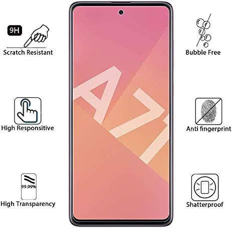 ANEWSIR 3 Pack Compatible with Samsung Galaxy A71/A71 5G Screen Protector, Easy to Install, Anti-scratch, Bubble Free, for Samsung A71/A71 5G Tempered Glass Screen Protector.