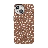 Casely iPhone 15 Case | Mocha Meadow | Tiny Flowers | Compatible with MagSafe | Bold Protective Design