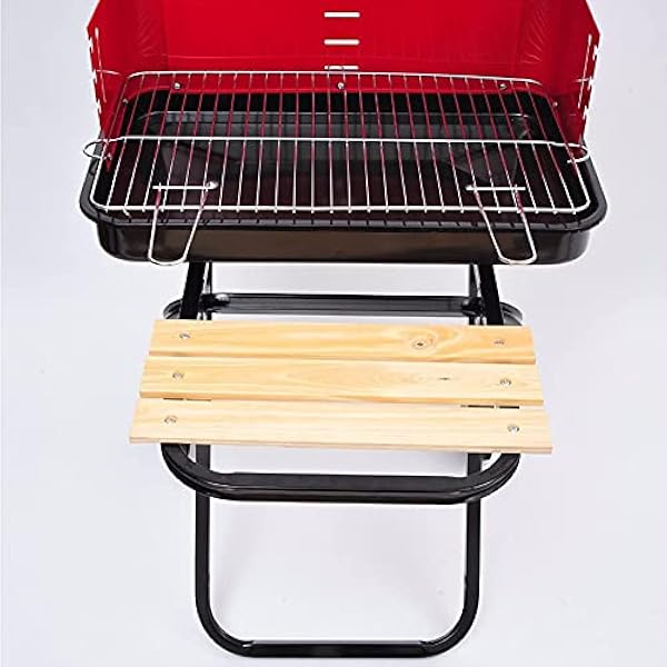 Folding Grill, Outdoor Charcoal Barbecue Trolley with Wheels, Charcoal Grill with Stand for Food Outdoor Backyard Garden,57×64×83cm