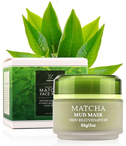Matcha Green Tea Face Mask - 3 oz Hawwwy Mud Mask, Ancient Secret to Best Skin Care, Organic Jiangsu Facial Detox, Anti Aging Pore Cleaner Removes Blackheads Redness Clay Lotion Cleanse All Skin