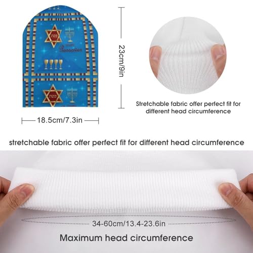 Happy Traditional Jewish Passover Kids Beanie Hat for for Girls Boys Children Cap Winter Knitted Chemo Cancer Headwear Accessories Gifts Decoration Black2