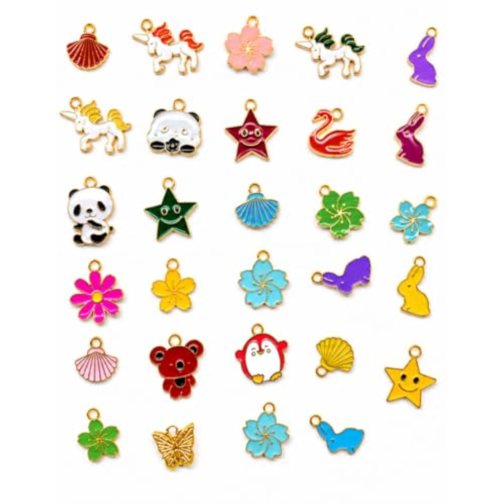 Assorted Jewellery & Keychain Charms Set, 12 Pieces