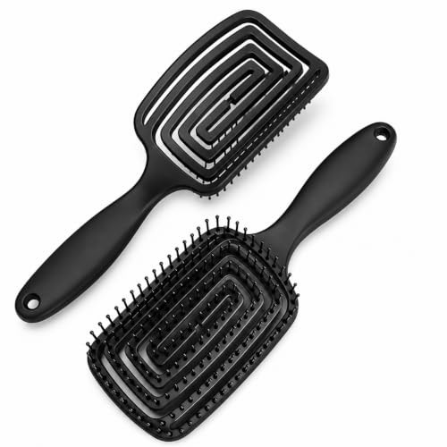Image of Shackcom Texture Comb for Men - Hair Styling Volume Comb for Curly & Wavy Hair, Volumizing Detangling Brush, Blow Dry & Travel Hair Tool for Natural Lift & Texture (Black)