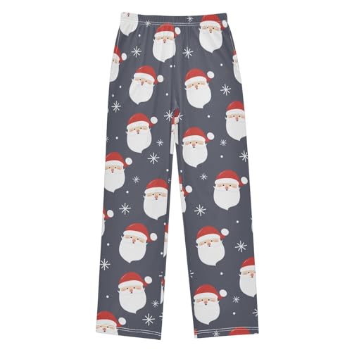 Boys' Pants Happy Santa Claus Grey Long Bottoms Jogger Pants Elastic Waist Trousers with Pockets S-XL