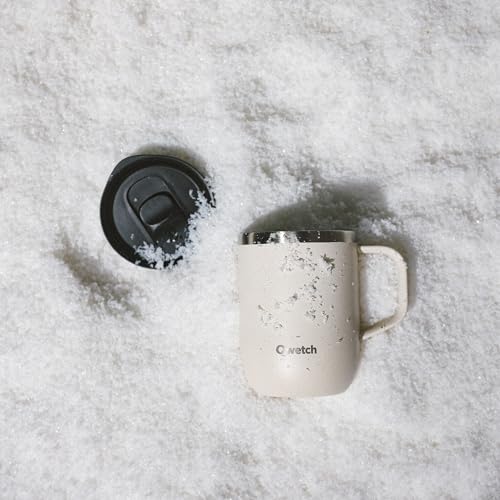 QWETCH - Eco-Friendly Stainless Steel Insulated Mug with Handle - Sand 350ml - Coffee & Tea Mug - 6h Hot & 12h Cold - Splash-Proof Cap & Infuser Ready - Image 8