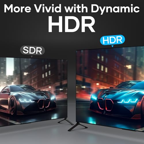 Kabel HDMI 3 metry, nylonowy pleciony kabel HDMI 8k 2.1 High Speed Cable 8K przy 60 Hz 4K przy 120 Hz, HDR10 HDCP 2.2 i 2.3 3D, kompatybilny z PS5, PS4, X Box/UHDTV, odtwarzaczem Blu-ray,