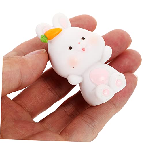 Amosfun Decoração De Bolo De Animal Terrário Bonsai Ornamento Estátua De Coelho De Desenho Animado E