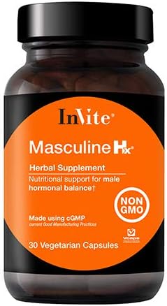 Invite HealthMasculine Hx, Nutritional Support for Male hormonal Balance, 30 Vegetarian Capsules