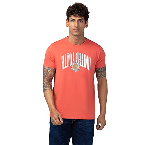 Image of Spykar Round Neck Half Sleeves Blended Slim Fit T-Shirt for Men