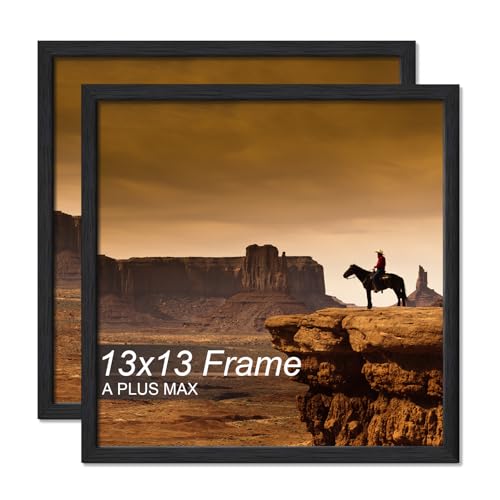 A PLUS MAX 13x13 Picture Frame Set of 2 Black Light Weight Wall Mount