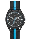 Farbe: blau/schwarz Mercedes-Benz Collection  Chronograph Herren Sport Fashion M3  Herrenuhr/Armbanduhr aus Edelstahl & Nylon  schwarz, blau