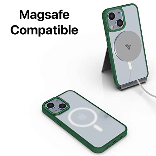 Image of Vaku Luxos Trans Armor MagPro for iPhone 14 Plus Cover Case, 6 Feet Drop, Metal Ring Camera Protection, Shockproof, Scratch Resistant, Slim, Compatible with MagSafe Back Cover - Green