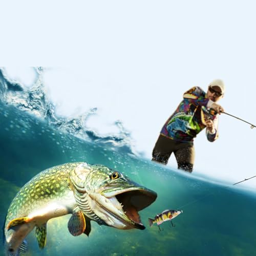 Leurre de pêche robotique multi-articulé électrique avec lumière LED active - 2