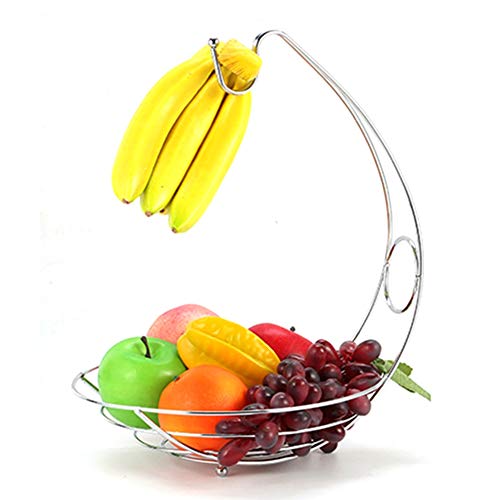 Tazón de frutas inoxidable YUQI, centro de mesa elegante en hierro plata 6