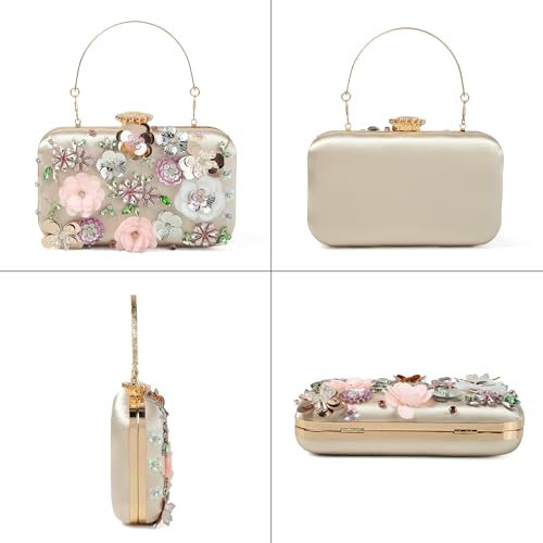 Image of Womens Vintage Floral Embroidery Clutch Evening Handbag Shoulder Bags Purse for Wedding Party Prom