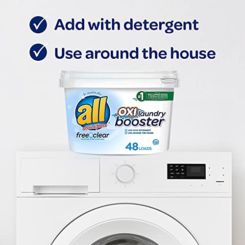 All Oxi Laundry Booster For Sensitive Skin, Free Clear, 52 Ounces, 48 Loads #TOP3
