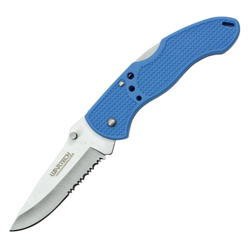 WJ 8 inch Regular Silver Blade, Blue Handle YC1642-BL