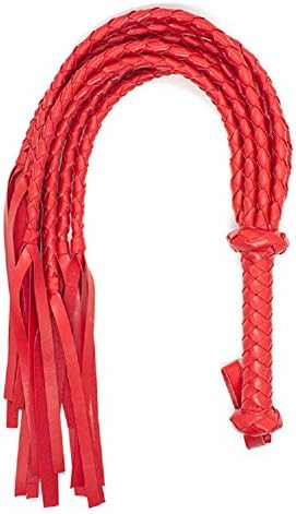 BootKitchenTan Red Soft Braided PU Leather Whips Bullwhips with Braided Handle Flogger