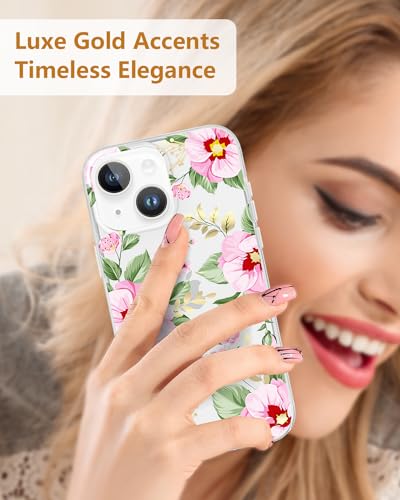 Coque iPhone 15 fleur primevère rose SCORPIFY silicone transparent - 3