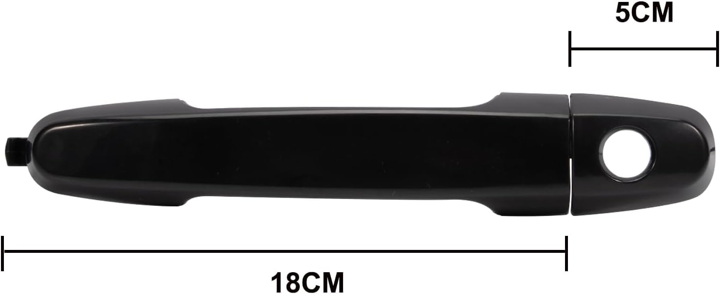 4 Pack Exterior Door Handles for Corolla 2003-2013, Camry 2002-2006, RAV4 2001-2012, Pontiac Vibe Highlander ES330 ES300, Front Rear Driver & Passenger Side Black, Replaces# 81309 92894