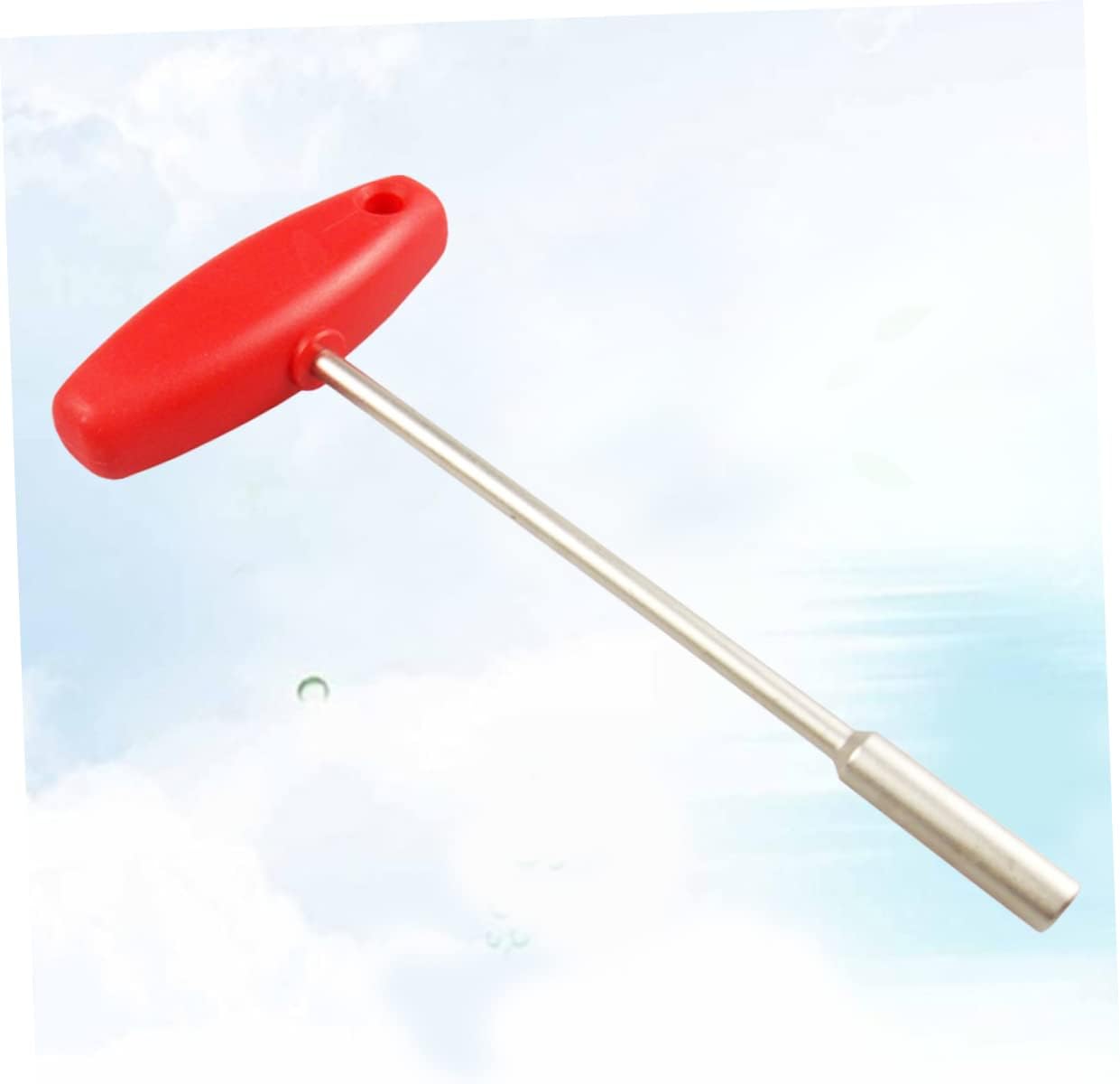 Concealed Spoke Wrench T Shape Sleeve Tool 3.2mm Wire Tightener | Tool Steel and Plastic Build, Strong Clamping, Easy Use, Red Finish, Bicycle Spoke Adjuster