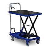 ツールズアイランド(Toolsisland) リフトテーブル 油圧式 台車 昇降台車 作業台 運搬 積載能力220kg(500lbs) 傷防止ゴムシート付き 組立式 ブルー 52413