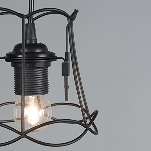 Qazqa granny frame - Lampada a sospensione Retrò - 1 luce - 500 mm - Nero - Retrò - Soggiorno I Camera da letto I Sala da Pranzo I Cucina