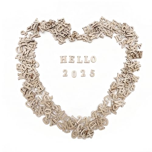 Wooden Letters for Crafts, 3/4 Inch Unfinished Capital Wooden Alphabet Letters&Numbers Wood Letters for DIY Painting Arts Home Decorations Spelling Learning(296Pcs)