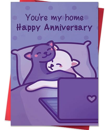Smithtuy Happy Anniversary Card,Anniversary Card Gifts for Husband Wife Boyfriend Girlfriend Couples,Wedding Anniversary Cards for Partner Men Women Him Her