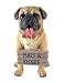 Large Pug Dog Love 11" Pugs and Kisses Garden Greeter Statue