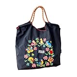 ボールアンドチェーン バッグ えこはエコバッグ 人気 おしゃれ【ショルダーストラップ1本無料】大容量 刺繍 エコバッグ トート 軽量 収納 買い物袋 リュック 繰り返し使用 (L)