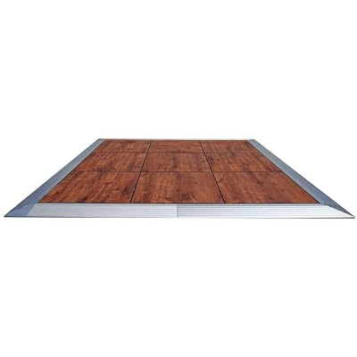 12' x 15' Woodgrain Tile Dance Floor | Complete Kit with Aluminum Edges | Commercial Grade | Easy Setup Indoor or Outdoor | for Parties, Weddings, Receptions, Ballet, Dance, and Events