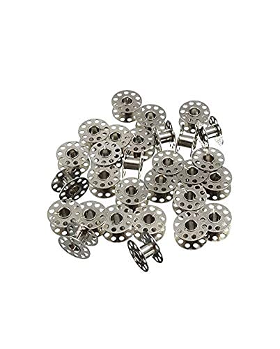 IMTION Combo (85 Pcs Firki Metal Sewing Silver Bobbins + Free 1 Pcs Inchi Tape) Household Sewing Machine Accessories Bobbin firki