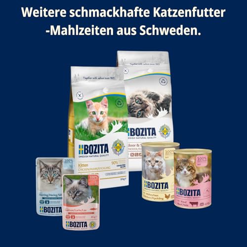 Bozita Tetra Häppchen in Sauce mit Duck– 6x370g Getreide- & zuckerfreies Premium-Katzenfutter, ohne Gentechnik, mit 7,5% Protein und 5% Fettgehalt – leckeres Nassfutter für Feinschmecker