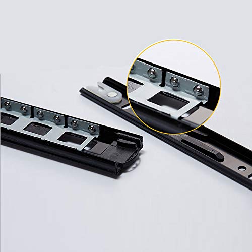 Glissiere Pour Tiroir Lot de 2 glissières tiroir en métal for tampon, largeur piste 8 à 22 pouces, 45 mm, rail silencieux trois sections, quincaillerie for meubles coulissants(20 inch(500MM))