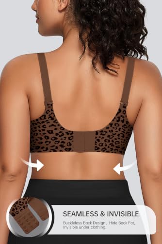 Image of OEAK Womens Comfortable Jelly Bra No Underwire Full Support Tshirt Bras
