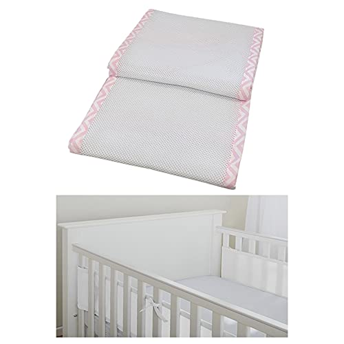 Tela Respirável Para Berço, Baby Deluxe, Chevron Rosa