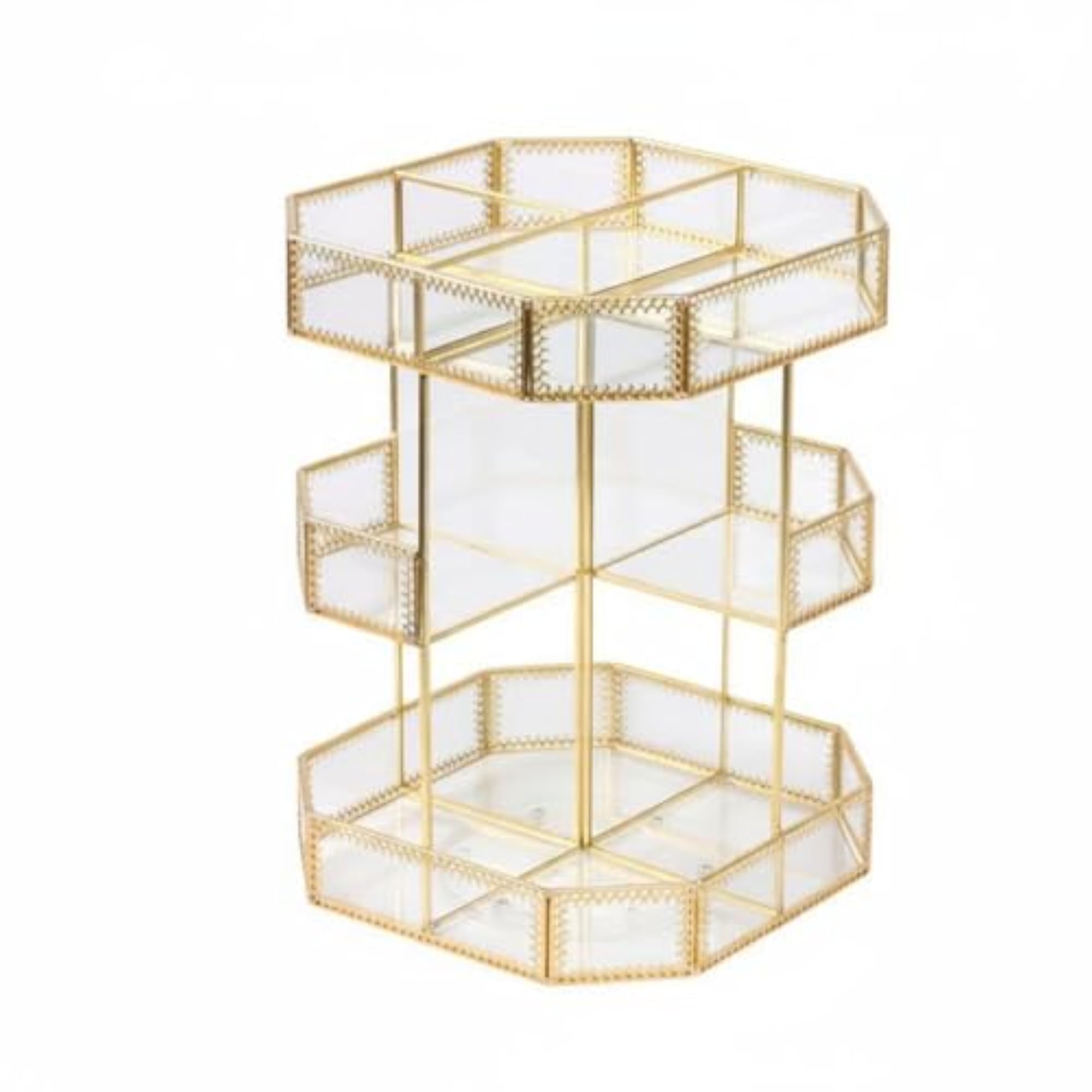 Gold-Toned Vintage-Design Cosmetic Storage Organizer