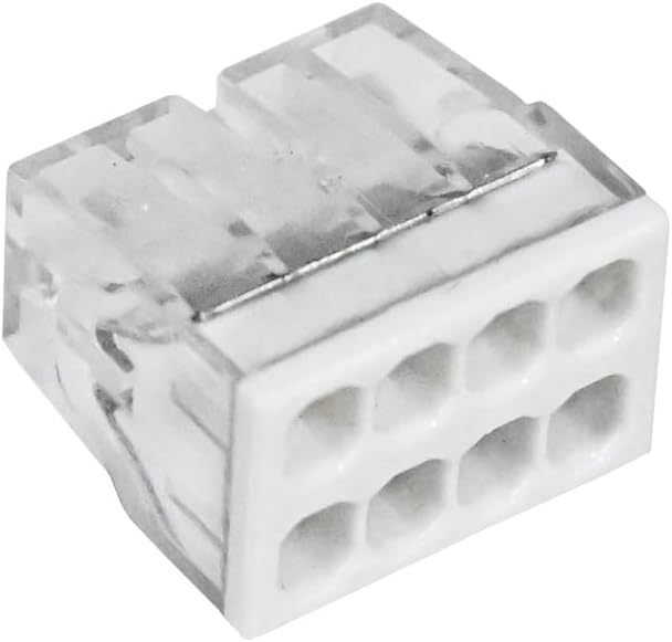 100pcs Wire Connectors Push-in Kit, 8 Ports Electrical Splicing Compact Nuts Connectors for Wiring 18-13 AWG