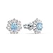 Swarovski Pendientes Sunshine, azul, baño de rodio