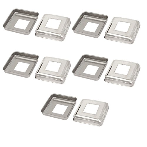 Aexit 10pcs Ladder Construction Hardware Handrail Hand Rail 30mm x 30mm Post Plate Cover 304 Stainless Steel Model:64as420qo514