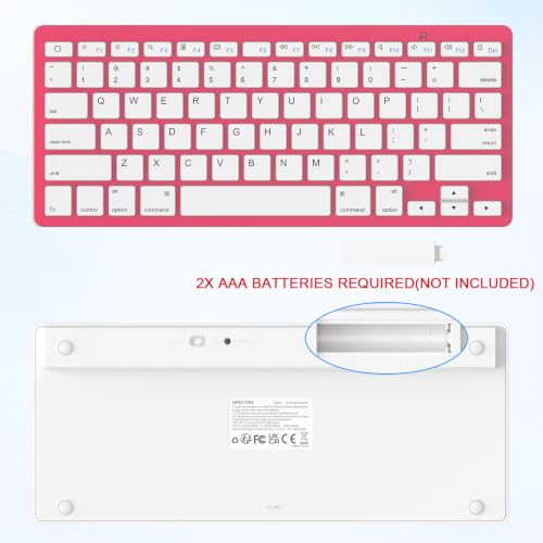 Image of OMOTON Ultra-Slim Bluetooth Keyboard for iPad 11th /10th /9th /8th /7th, iPad Pro /Air /Mini and iPhone Series, Wireless iOS Keyboard with 12 Multimedia Keys for Office, Home, Travel, School,Red