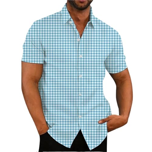 Chemise à carreaux rétro homme chic et décontractée pour l'été