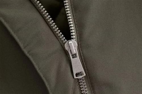 Fnfmrfmr Women's Army Green Casual Coat – Stylish Zippered Cotton Jacket for Every Occasion - Image 4