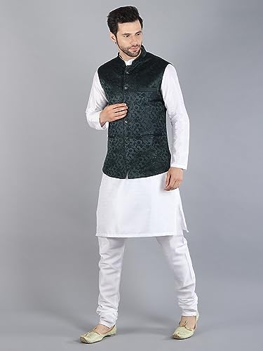 Image of Uri and MacKenzie Men's Silk Blend Kurta Pajama with Designer Ethnic Nehru Jacket /Modi Jacket
