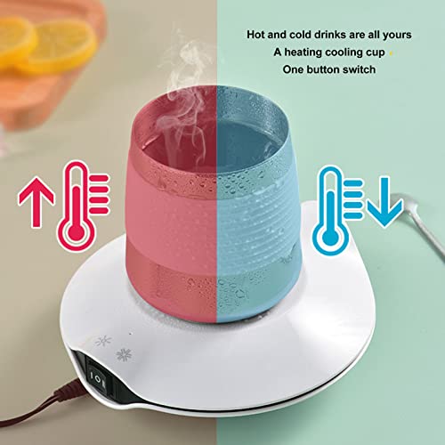 Drinks Beverage Cup Mat, White 100?240V US Plug Coffee Mug Milk Tea Heating Cooling Dual Purpose Coaster, USB Cup Hot Mat