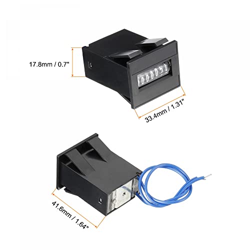Image of uxcell Electromagnetic Counter 7 Digit 0-9999999 Counting Range Electronic Pulse Counter Digital Counter Totalizer Electromagnetic Pulse Counter DC7-24V